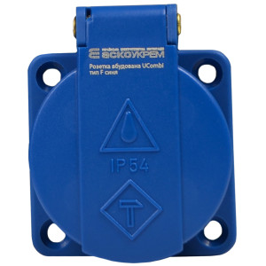 Розетка   вбудована тип F серії UCombi 3P 16A IP 54 синя
