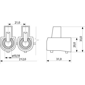 Клемник кінцевий (10x1)  16 мм2  (С-26-16)