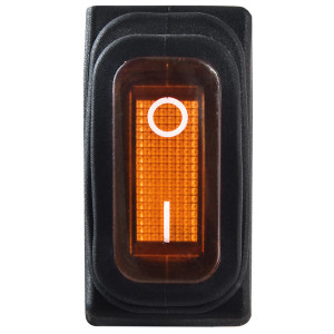 Перемикач 1 клав. вологозах. жовтий з підсвічуванням KCD3-101NW YL/B 220V