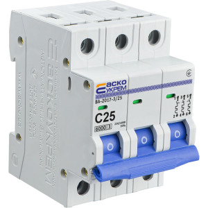 Автоматичний вимикач УКРЕМ ВА-2017/С 3р 25А АСКО