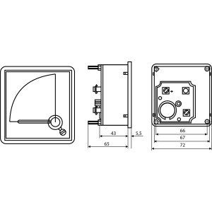 Амперметр прямого включення 10А  72х72 модель A-72-6 AС
