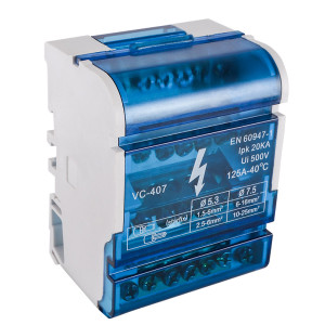 Нульова шина в корпусі VC-407 (4 бруска по 7 отворів)