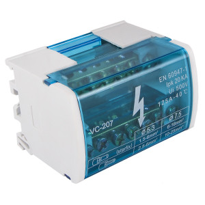 Нульова шина в корпусі VC-207  (2 бруска по 7 отворів)