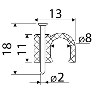 Скоба біла CHR-8 мм кругла (100 шт.)