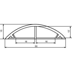 Підлоговий короб з клейовим шаром 50х15/1000мм
