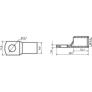 Наконечники без ізоляції мідні луджені SC-16-6 (1шт.)