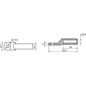 Наконечники без ізоляції мідно-алюмінієві  DTL-150