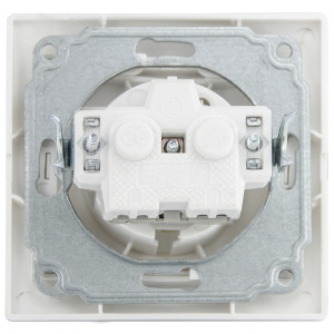 Розетка 2Р+PE  зі шторками  PBшсб16-З-Fl-W (біла)