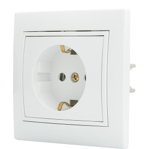 Розетка 2Р+PE  PBсб16-З-Fl-W (біла)
