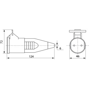 Розетка (гніздо) переносна ГП 16А/2 (220В) 2Р+РЕ (212)  Біла
