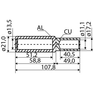 Гільза мідно-алюмінієва GTL-95