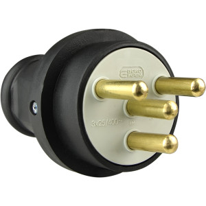 Вилка каучукова 3Р+РЕ 25А IP44