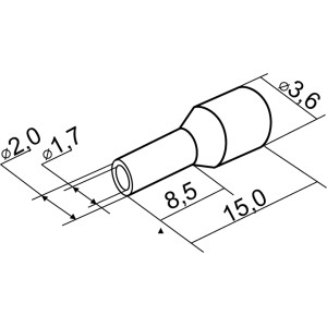 Наконечники трубчасті НТ 1,5-08 жовті (100шт)