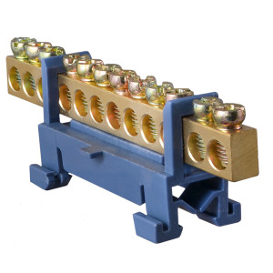 Нульова шина з ізолятором на Din-рейку BC-512 6х9 12 отв.