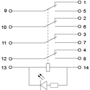 Реле МY4 (AC 24 V)