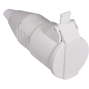 Розетка (гніздо) переносна ГП 16А/2 (220В) 2Р+РЕ (212)  Біла