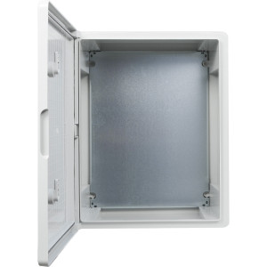 Корпус з АБС-пластику, ударостійкий, з монтажною панеллю, непрозорі дверцята, 40*50*24, ІР65, серіїUBox