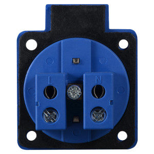 Розетка (гніздо) врізна ГВ 16А/2 (220В) 2Р+РЕ (312) синя