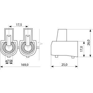 Клемник кінцевий (10x1)  10 мм2  (С-25-10)