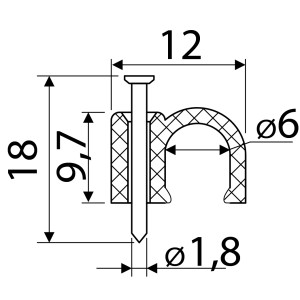 Скоба чорна CHR-6 мм кругла (100 шт.)