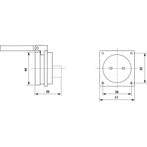 Розетка (гніздо) врізна ГВ 16А/2 (220В) 2Р+РЕ (312) синя