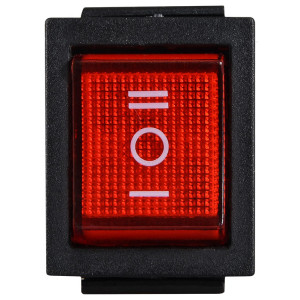 Перемикач 1 клав. перекидний червоний з підсвічуванням KCD2-203N R/B 220V