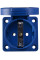 Розетка (гніздо) врізна ГВ 16А/2 (220В) 2Р+РЕ (312) синя