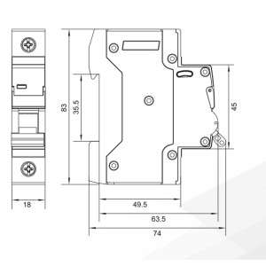 Модульний автоматичний вимикач UTrust 1р 25А B 6kА