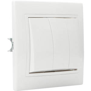 Вимикач 3-кл. BBсб10-3-0-Fl-W (білий)