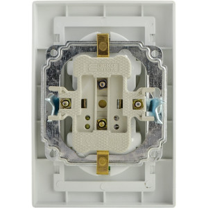 Розетка подвійна 2Р+PE  PB16/2-З-Fl-W (біла)