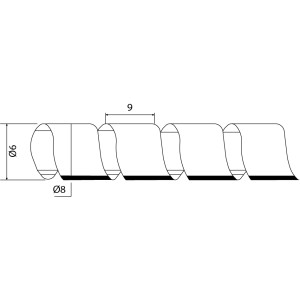 Спіраль біла-прозора (10м) SWB-08 ∅6-60