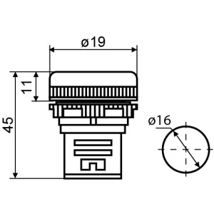 Сигнальна арматура AD16-16DS зелена 24V АC/DC
