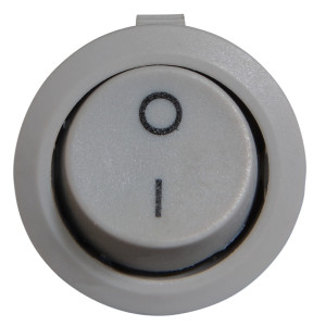 Перемикач 1 клав. круглий сірий KCD1-5-101 Grey/Grey