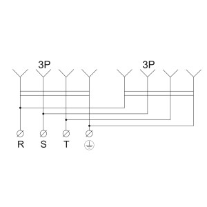 Колодка каучукова 3Р+РЕ з захисними кришками двомісна (2×25А) IP44