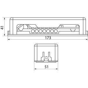 Нульова шина з кришкою BC-10
