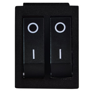 Перемикач 2 клав. Чорний KCD2-2101 B/B