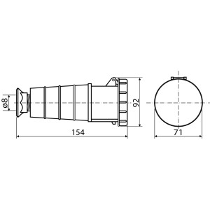 Розетка (гніздо) переносна ГП 32А/5 3Р+N+РЕ (225)