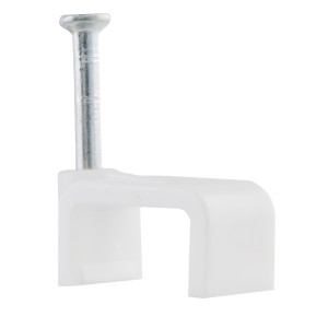 Скоба біла CHF-14 мм плоска (100 шт.)