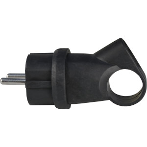 Вилка каучукова кутова з кільцем 2P+PE 16А