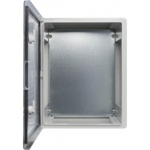 Корпус з АБС-пластику, ударостійкий, з монтажною панеллю, прозорі дверцята, 40*50*24, ІР65, серіїUBox