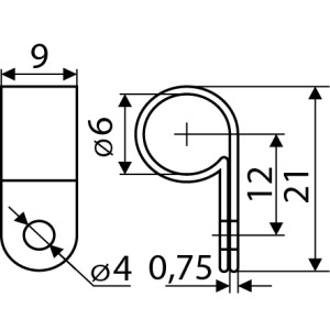 Скоба кабельна (100 шт.) CHS 1/4R