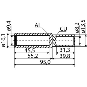 Гільза мідно-алюмінієва GTL-50