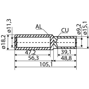 Гільза мідно-алюмінієва GTL-70