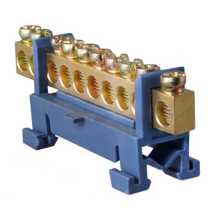 Нульова шина з ізолятором на Din-рейку BC-510 6х9 10 отв.