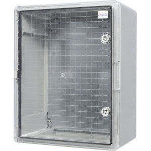 Корпус з АБС-пластику, ударостійкий, з монтажною панеллю, прозорі дверцята, 40*50*18, ІР65, серіїUBox