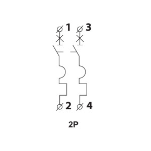 Модульний автоматичний вимикач UTrust 2р 25А B 6kА