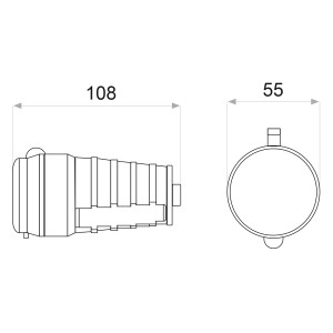 Розетка каучукова з захисною кришкою 2Р+PE 16А IP44