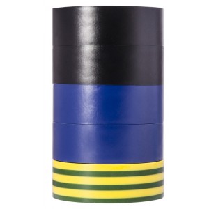 Ізострічка 0,13мм*19мм/10м Набір №4 (2 чорні+2сині+1жовто-зелена)