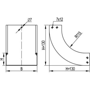Кут CS 90 вертикальний внутрішній 90°, 500/80, гарячого цинкування, метод Сендзіміра, 36687, ДКС