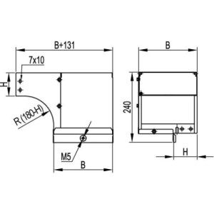Кут CDSS 90 вертикальний зовнішній перехідник лівобічний основа 100 висота 100 мм, гарячого цинкування, метод Сендзіміра, 37122, ДКС